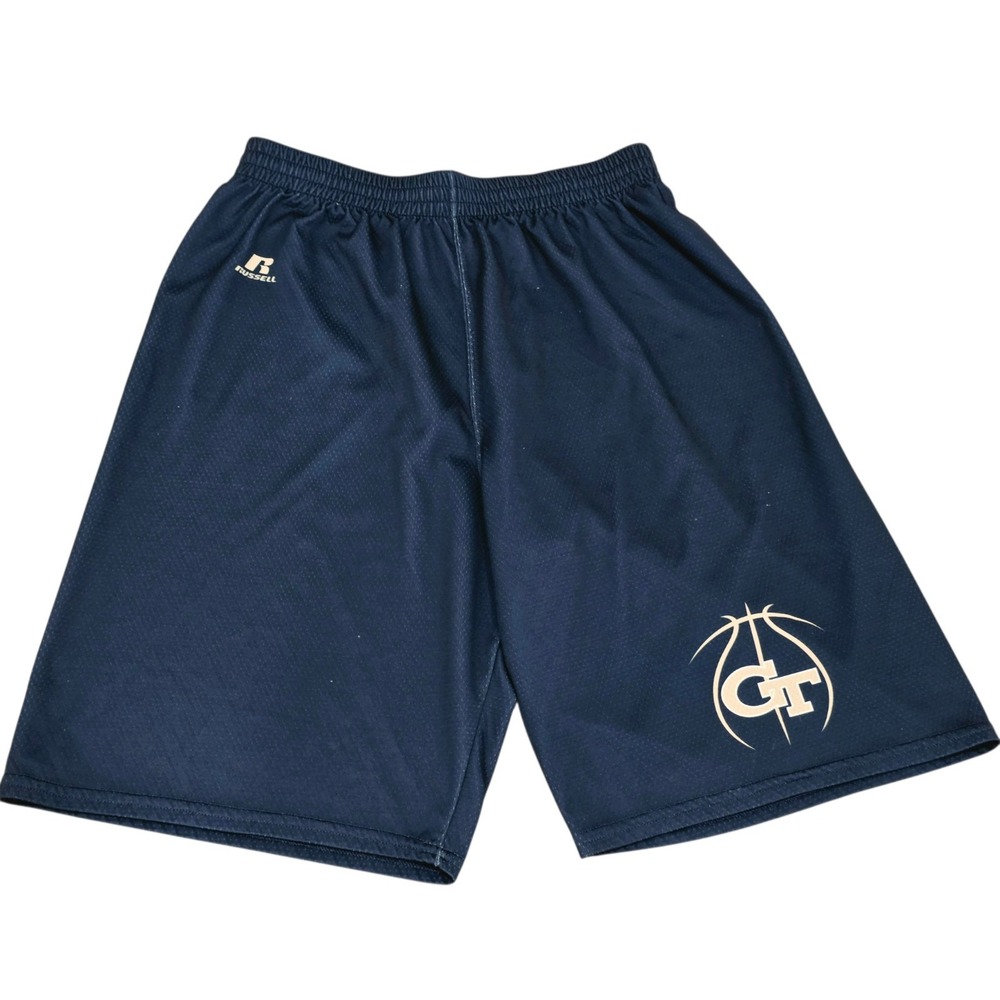 Vintage Russell Athletic Georgia Tech Yellow Jackets Basketball Shorts Navy L
